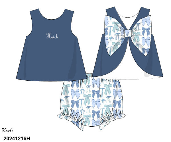 Blue Bows Bloomer Set ETA late March