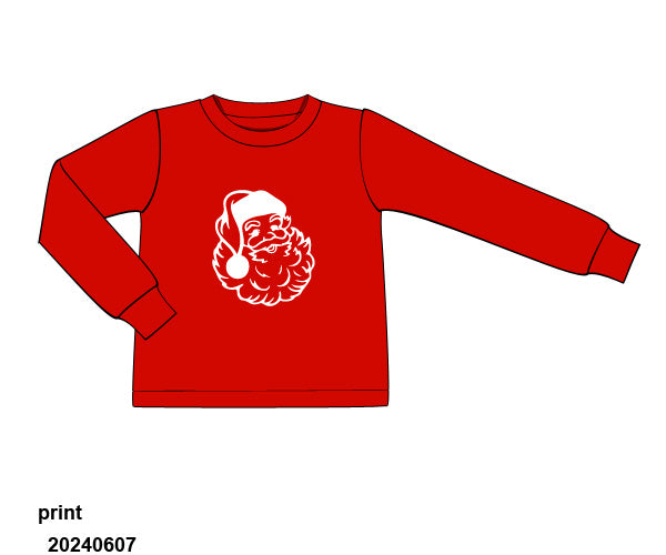 Red Santa Screen Print Tshirt ETA early November